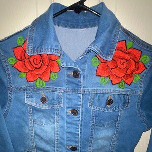 Sportswear &‎ Jeans Botori Jean Jacket Embroidered Floral Size 34